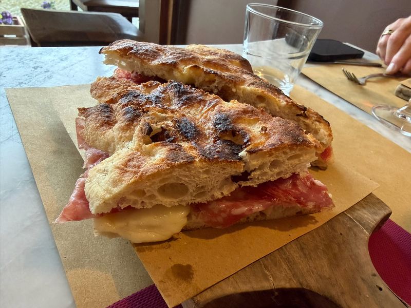 Focaccia with salami and cheese, Florence