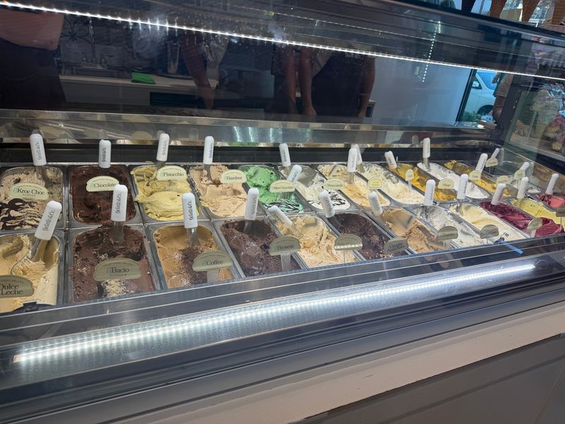 A gelato counter in Old Naples