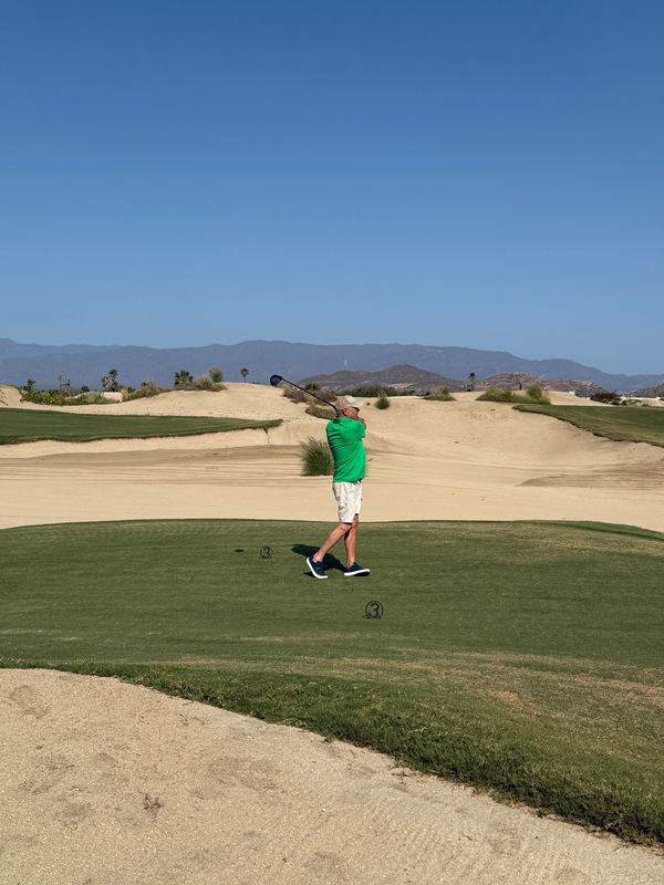 Steve on the tee.